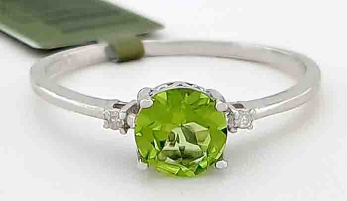 GENUINE 1.02 Cts PERIDOT & DIAMOND RING 10k GOLD – Free Certificate Appraisal