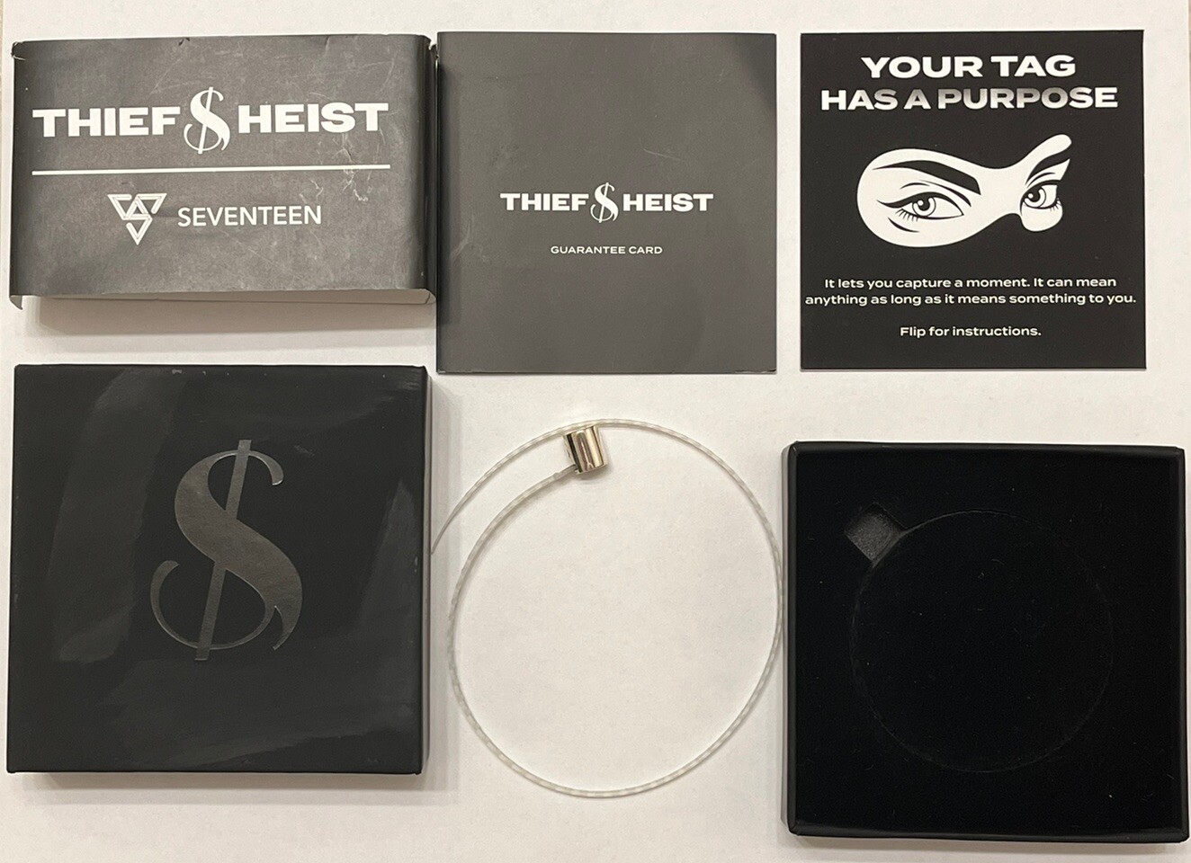 Thief & Heist Seventeen Collab Sterling Clear Plastic Cable Tie The Tag Bracelet