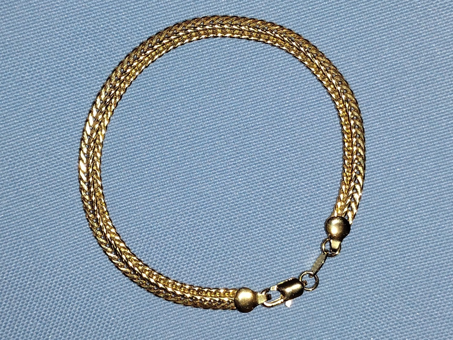 Men’s 8.5″ Long 18k G.P Fancy Snake Bracelet 7cm Wide Marked JF18kGP