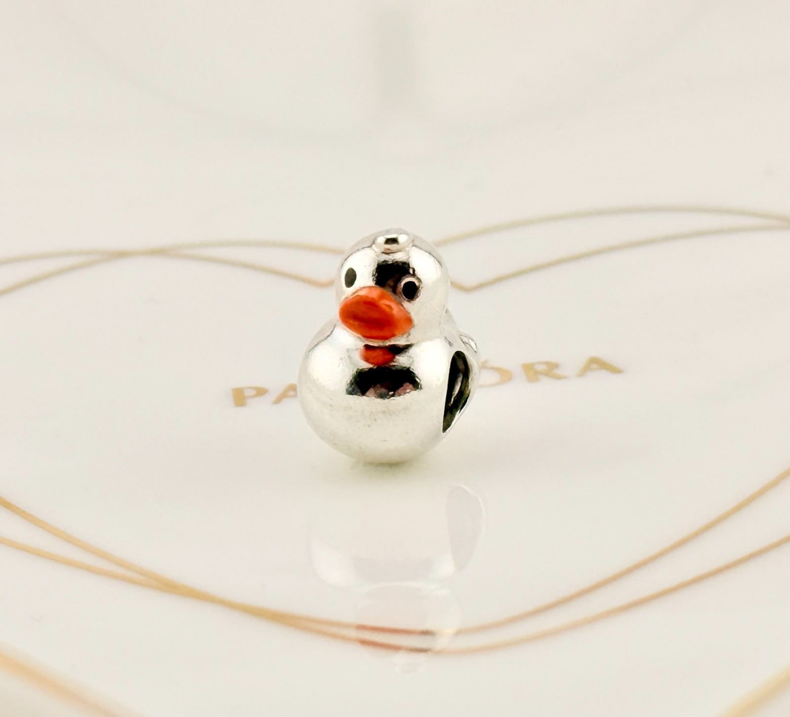 New Genuine Authentic Pandora Silver Polished Rubber Duck Charm ~799554C01