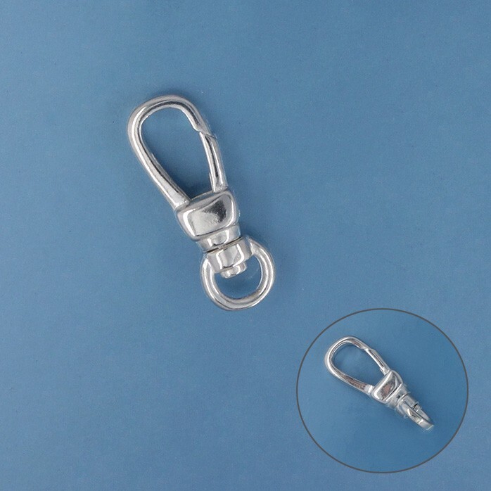 Sterling Silver Triggerless Lobster Claw Clasp Connector w/Swivel Ring #44054