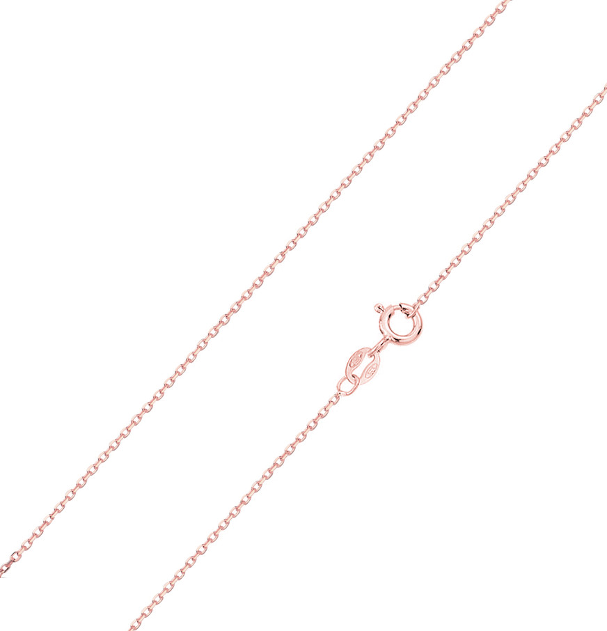 14K Rose Gold Diamond Cut Cable Chain .85mm Wide Spring Ring 16 18 20 22 24″