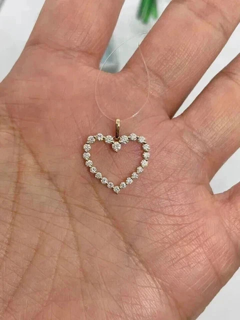 2Ct Round Cut Lab Created Diamond Women’s Heart Pendant 14K Yellow Gold Plated