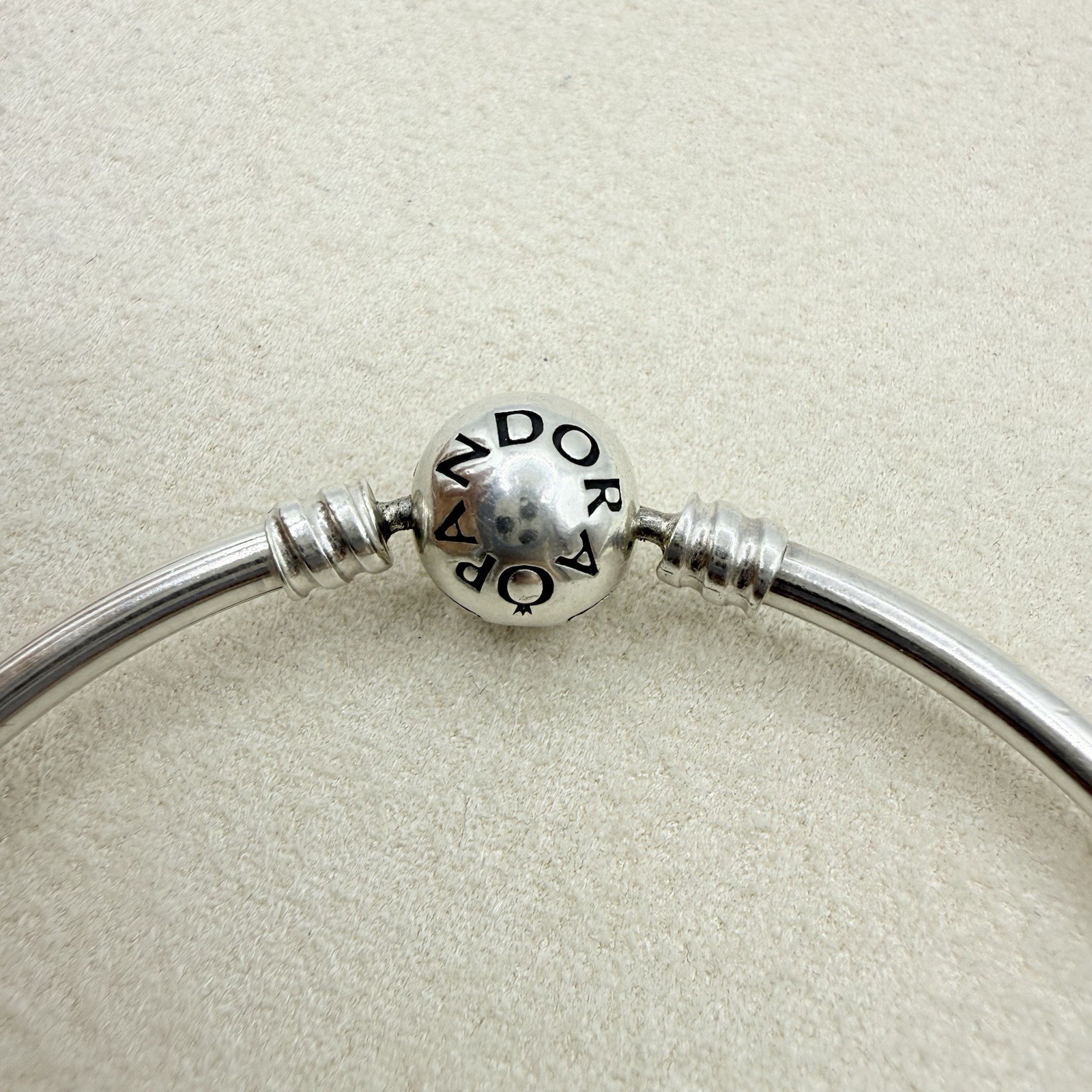 Pandora Sterling Silver Moments Bangle Bracelet Create Jewelry Clasp 8.25 in