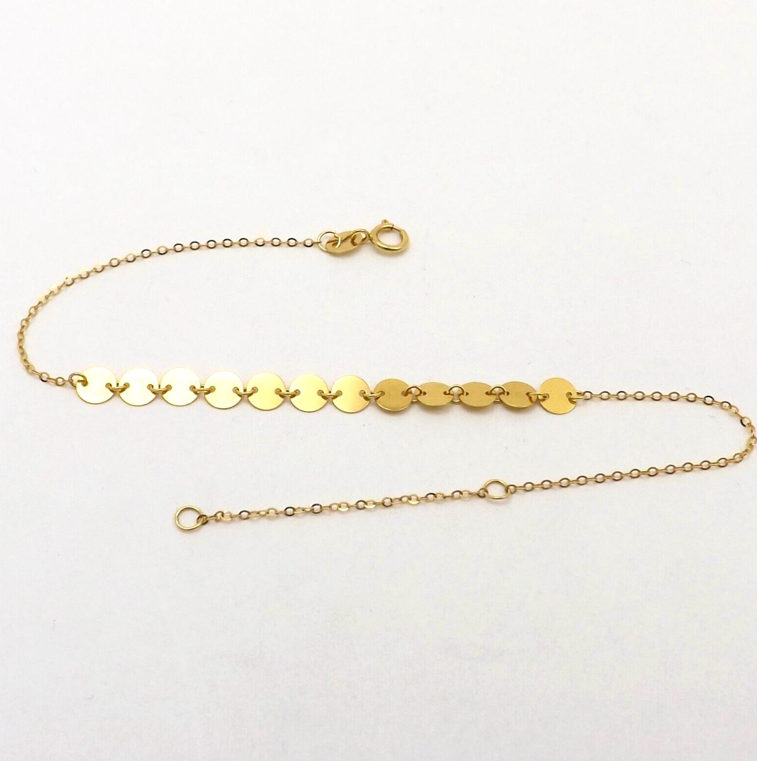 Solid 18k Gold Circles Cha Cha Bracelet Child Adult Grow With Me Italy 750 New