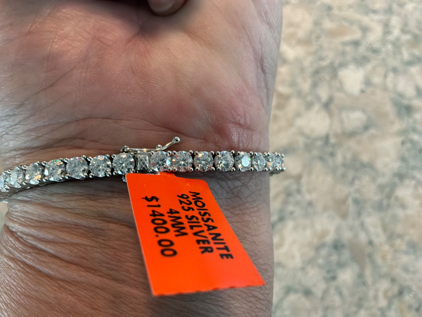 Signed AXNT Beautiful 4mm Moissanite Classic Tennis Bracelet NIB/ w/ Tags