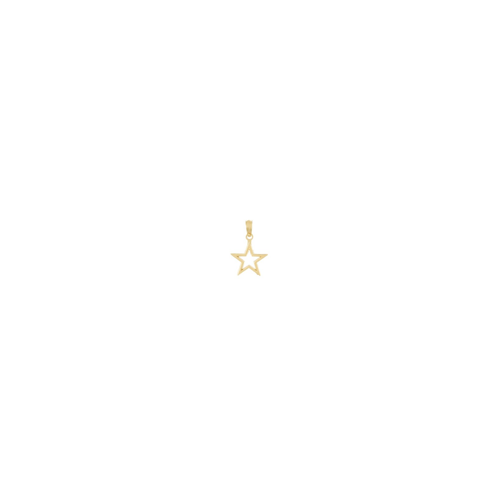 10k Yellow Gold Star Pendant Charm Open Cutout Celestial Symbol for Necklace