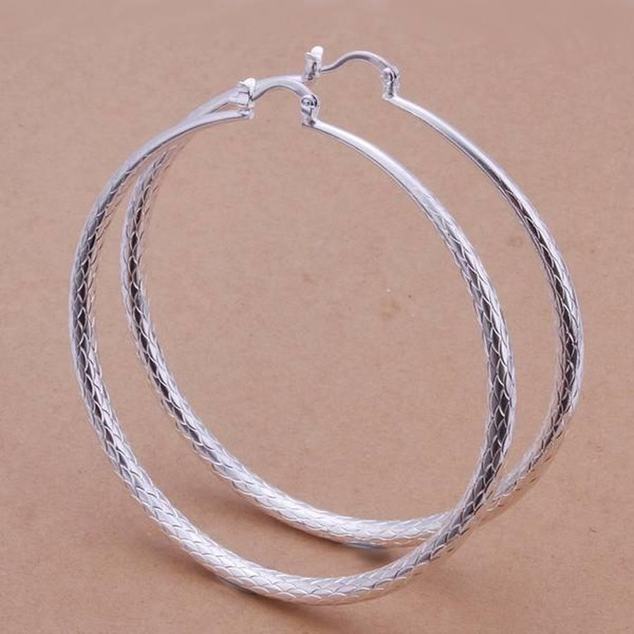 Silver 7cm Round Hook Earrings – Fashion Big Hoop for Women