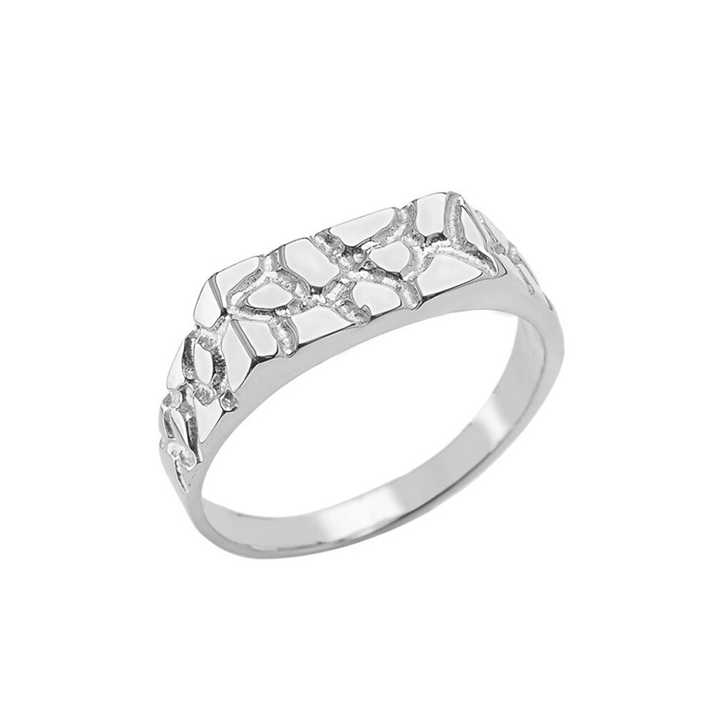 Pinky Men’s Nugget Ring in Sterling Silver