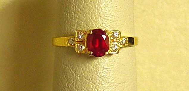 Petite Natural Ruby ring 0.58 CT Excellent GEM SZ 5.5 14K Solid Gold STELLAR !!