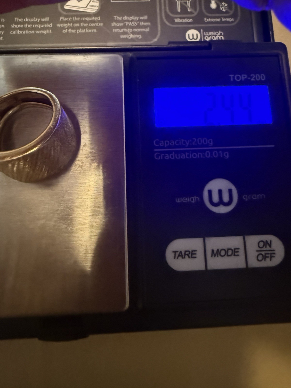 14K solid Gold Wide Textured Band Ring Size 5.75, No Stone