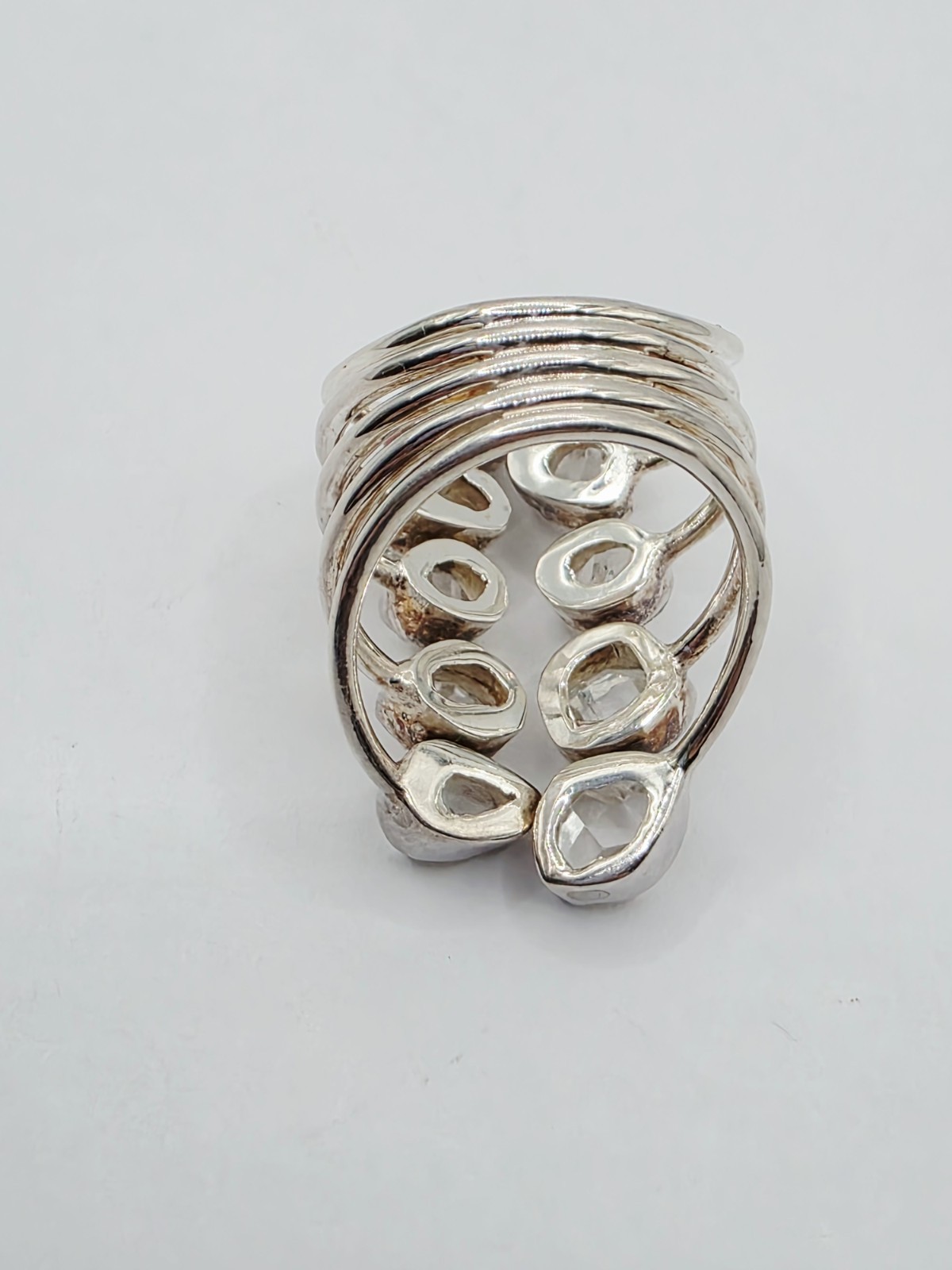HDM Herkimer Diamond Sterling Silver 925 Quartz Crystal Ring