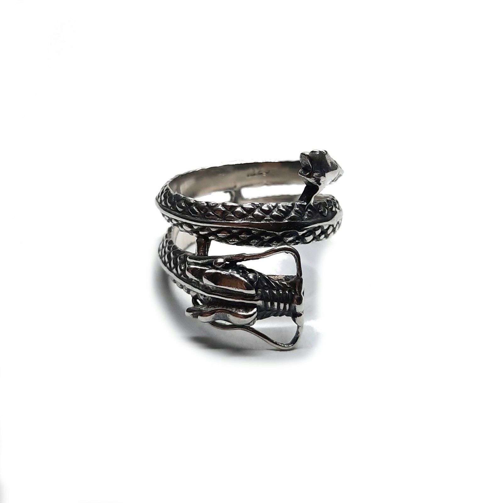 925 Silver Dragon Wrap Design Ring – Handmade Solid Mens Ring Nickel Free