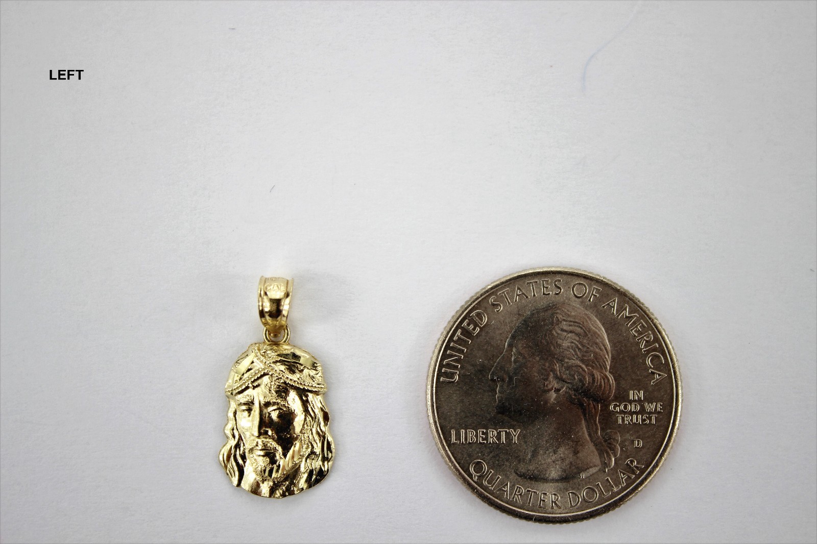 Authentic 10K Yellow Gold Diamond Cut Jesus Face Pendant Charm Left Right Styles