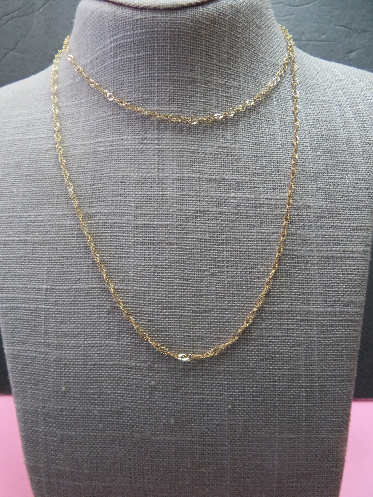 Italy Milor 32 ” 14k Yellow Gold Lace Chain Necklace 3.9 Grams