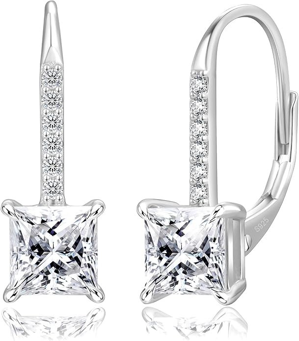 2CT Moissanite Earring for Women 925 Sterling Silver Drop Dangle Gift Earrings