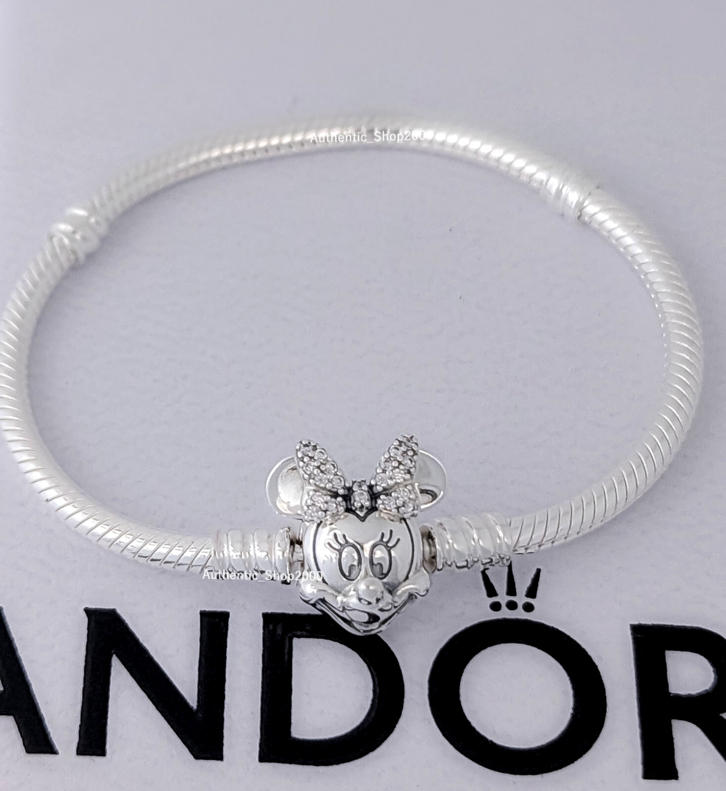 NEW 100% Authentic PANDORA DISNEY 925 Pavé Minnie Mouse Charm Bracelet 597770CZ