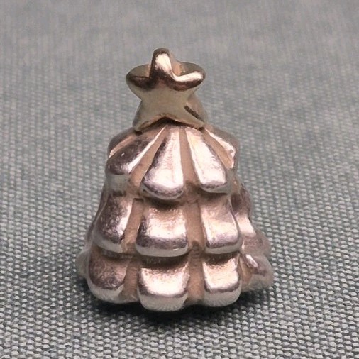 Sterling Silver 925 Christmas Tree Bead Charm Signed ALE No Stone