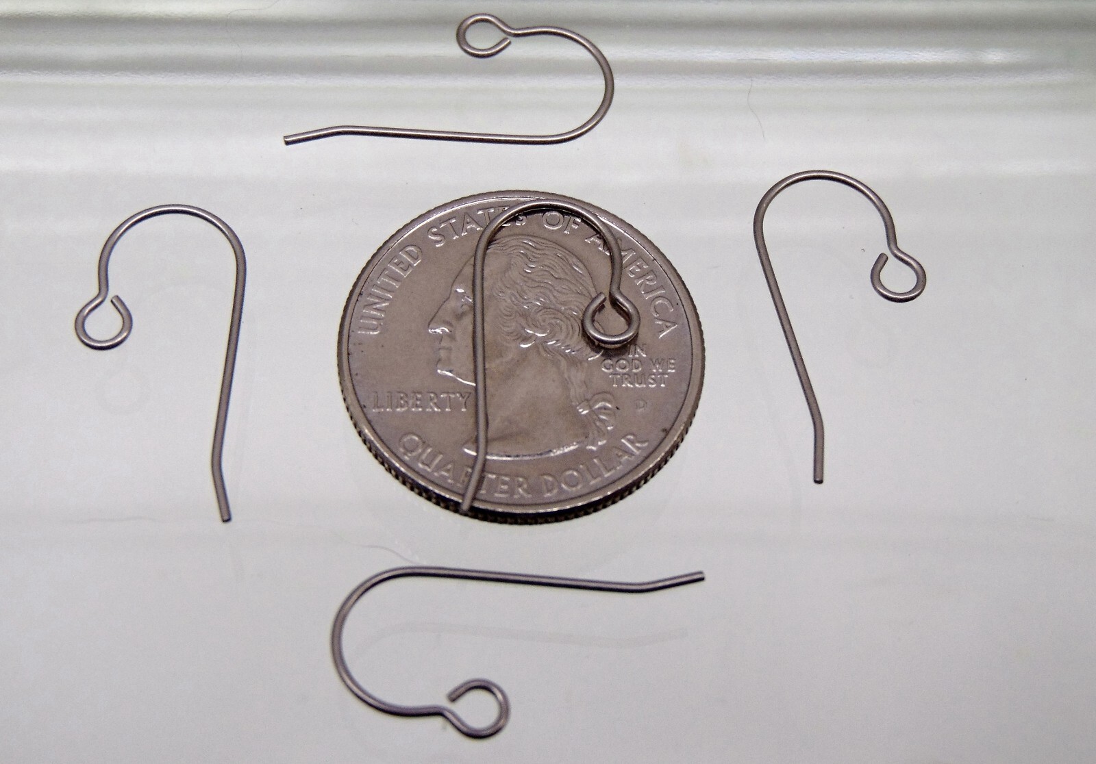 100 Pure TITANIUM Ear Wires w/ Loop ~ Grade 1 No Nickel ~ 24mm Post ~ Quality