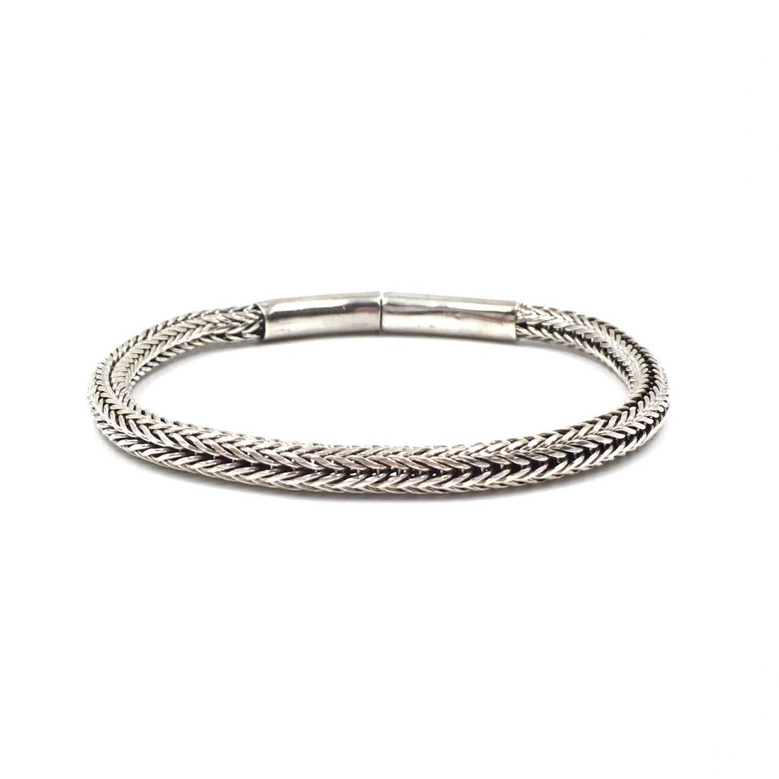 925 Silver Bracelet 19.5cm Braided Braid 5mm Mens Jewellery Solid Sterling 23g