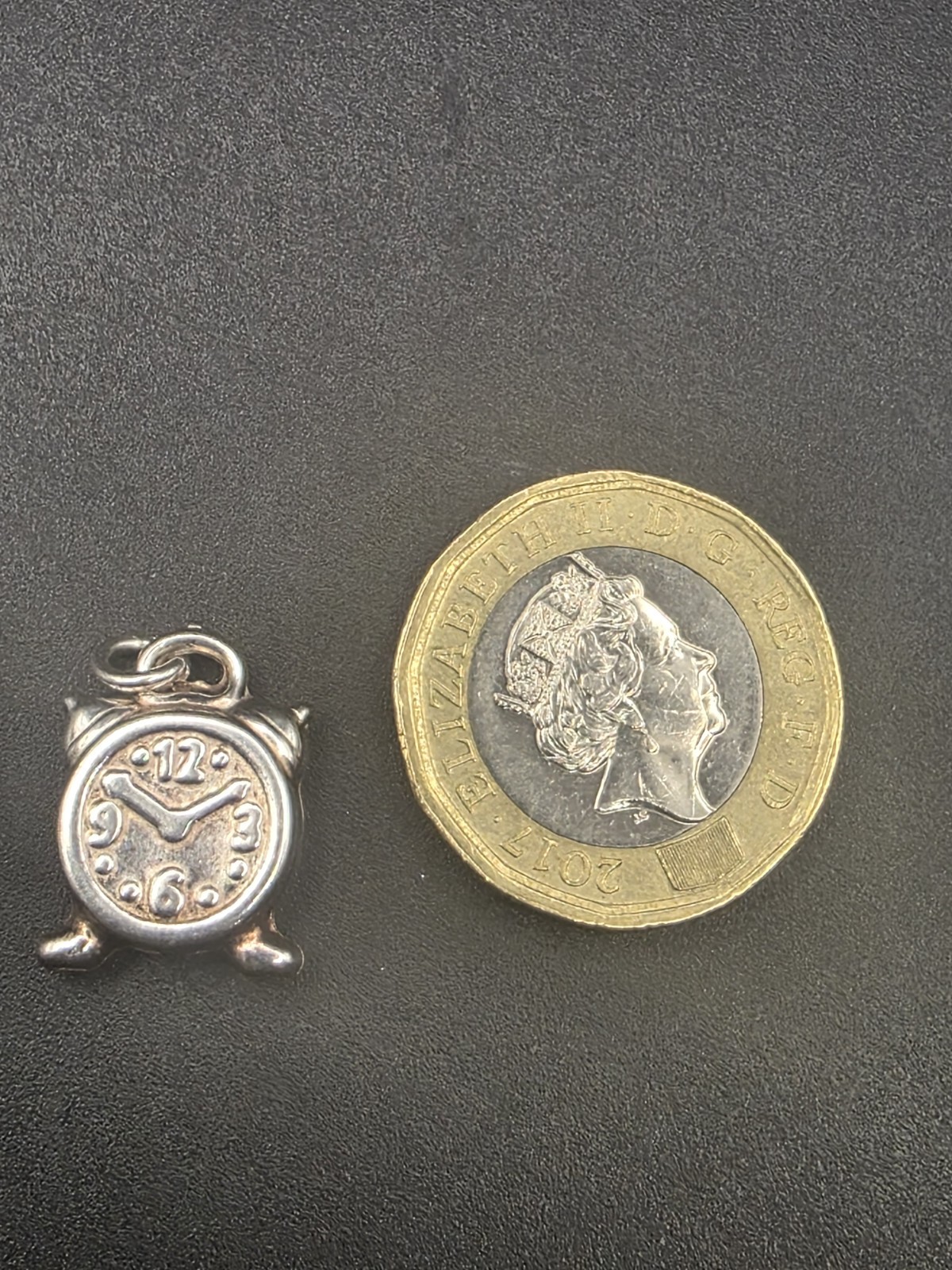 Vintage Sterling silver alarm clock charm/Pendant