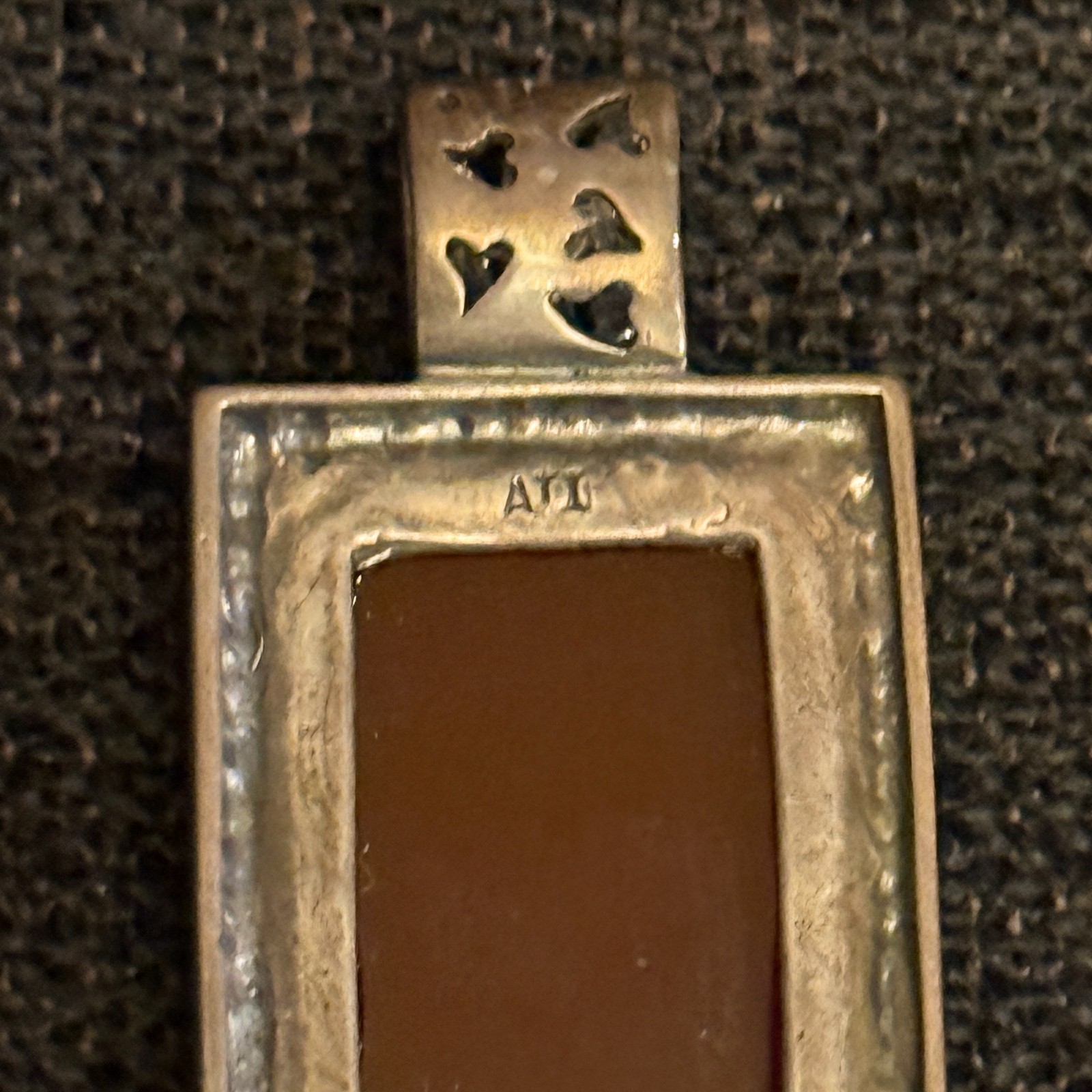 Carnelian 925 Sterling Silver Rectangular Slide Pendant 1.5″ Orange Translucent