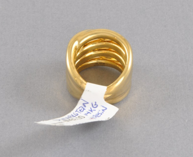 David Markstein 14K Gold Over Resin Bold Highway Ring – Yellow