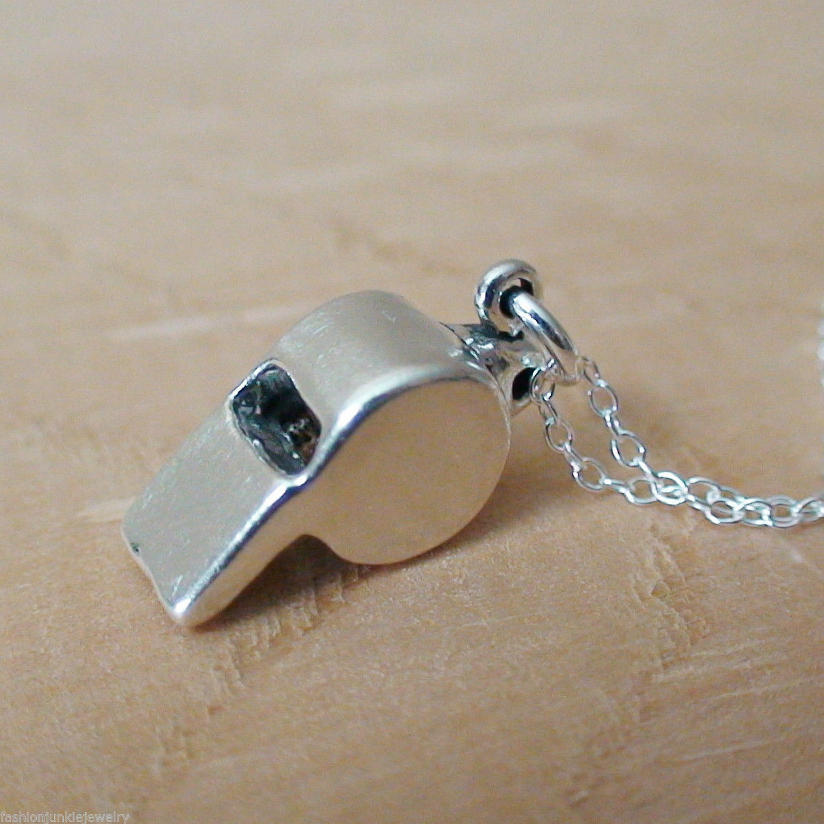 Whistle Charm Necklace – 925 Sterling Silver -Coach Sport Cheer Gym Teacher Gift