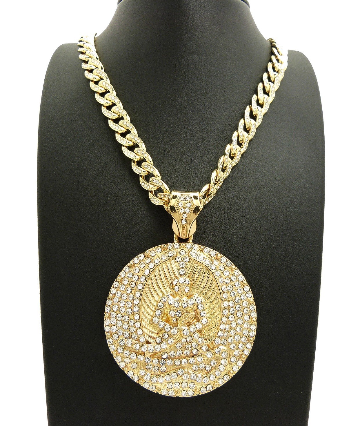 2PAC EUPHANASIA PENDANT 30″ GOLD CUBAN LINK CHAIN NECKLACE HIP HOP RAPPER Dimond