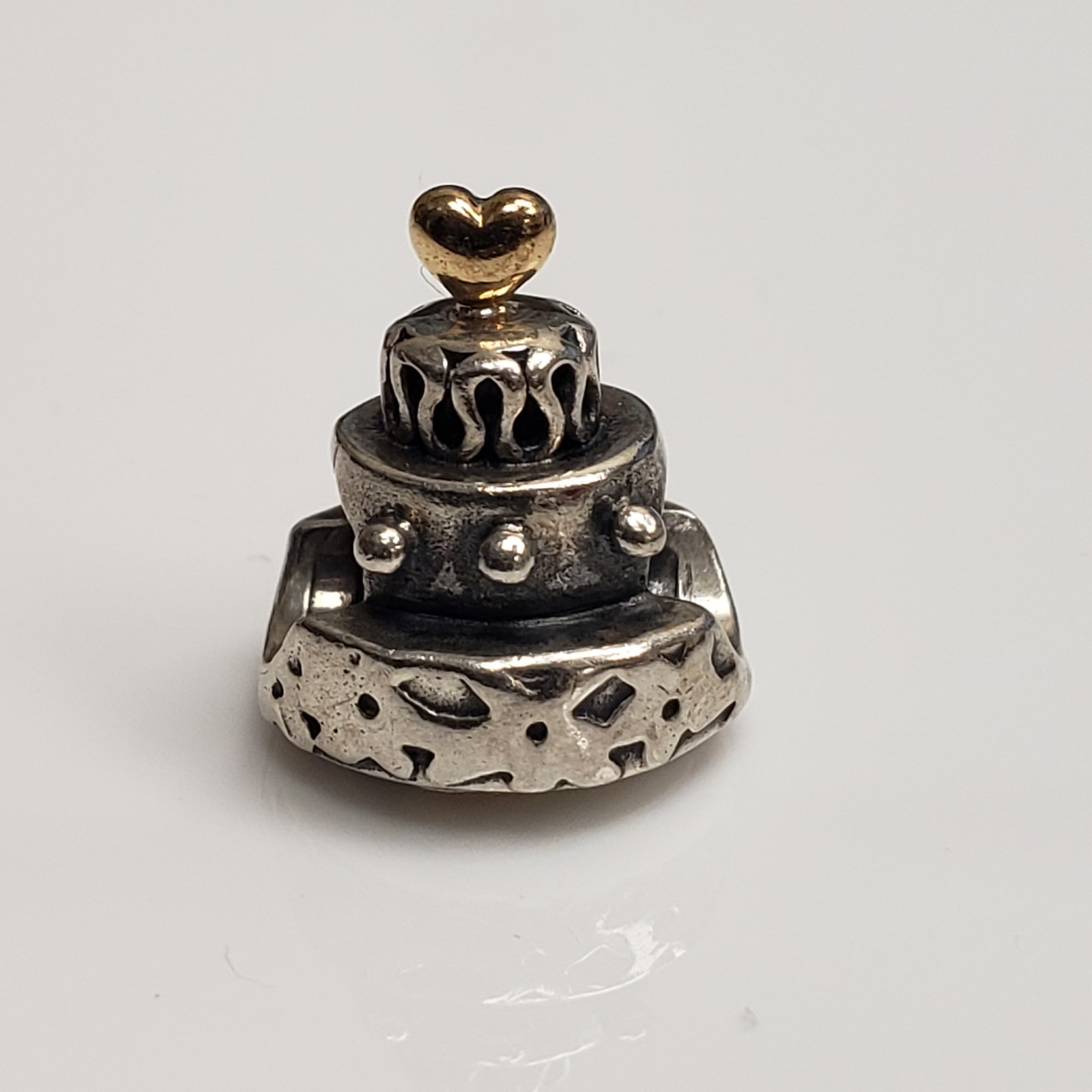 Pandora Sterling Silver 14k Two Tone Celebration Cake Bead Charm 790347 STOCK