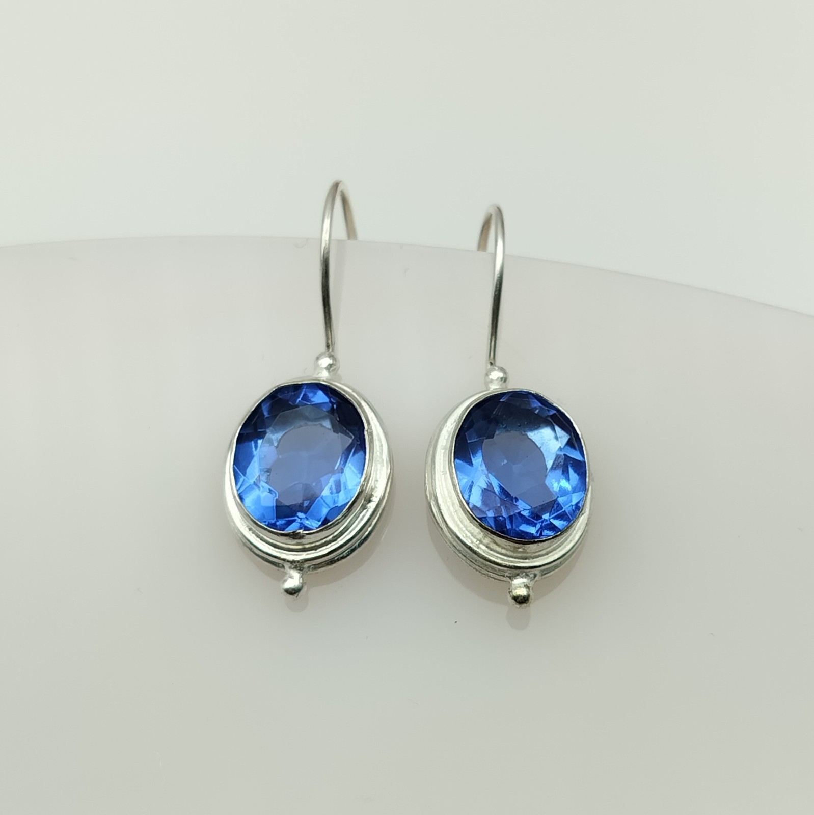 Trendy Natural Tanzanite Gemstone Dangle Earrings 925 Sterling Silver Jewelry AP