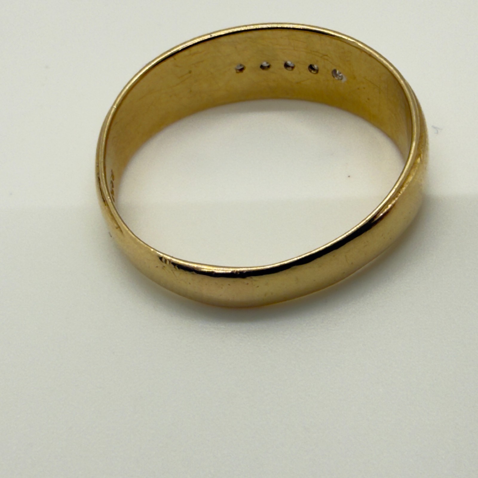 14K Solid Yellow Gold Men’s Diamond Accent Wedding Band Ring Size 10.5 PRINCESS