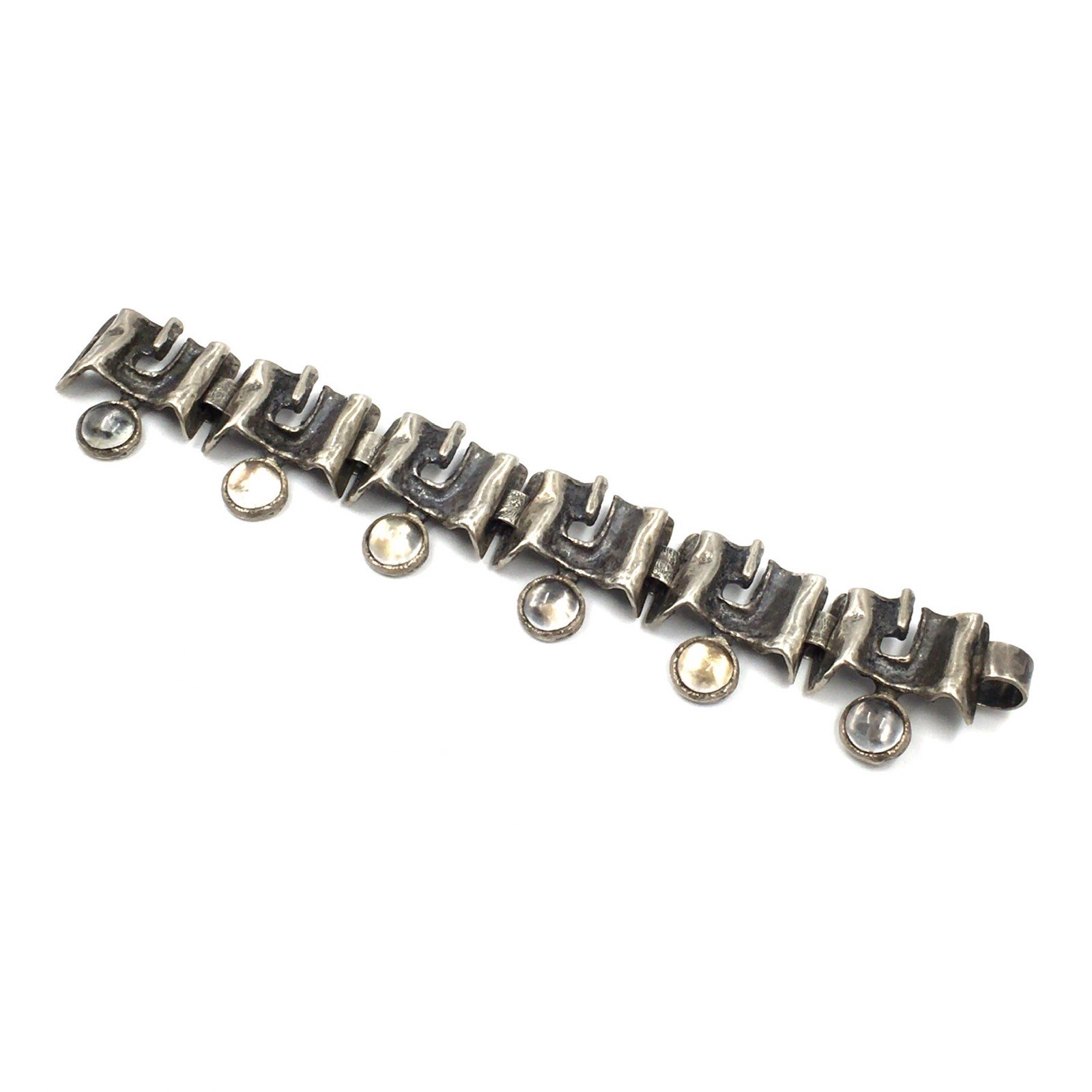 OLY 835 Silver Bracelet Brutalist Designer Jewellery Solid 79g Modernist Space Age