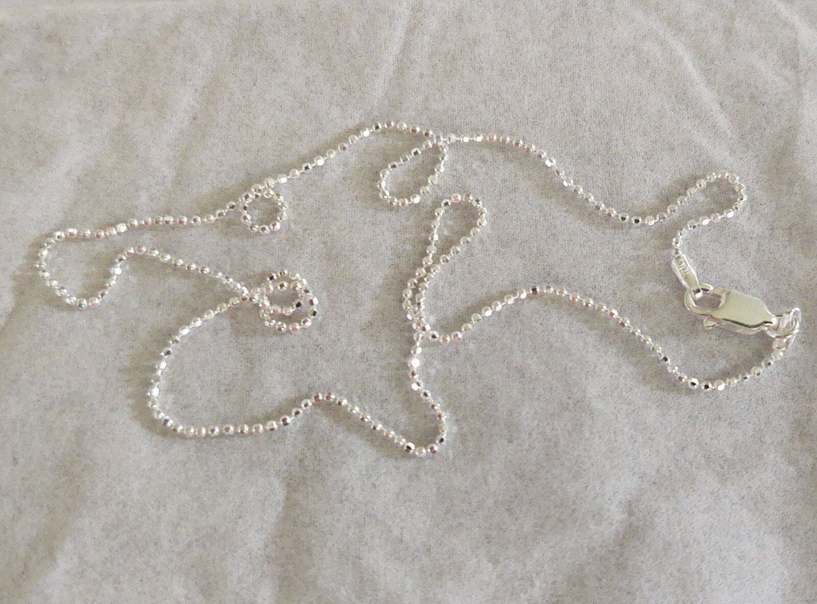 Diamond Cut Bead Necklace Chain (1.2mm) — Sterling Silver — Made in Italy [TA]