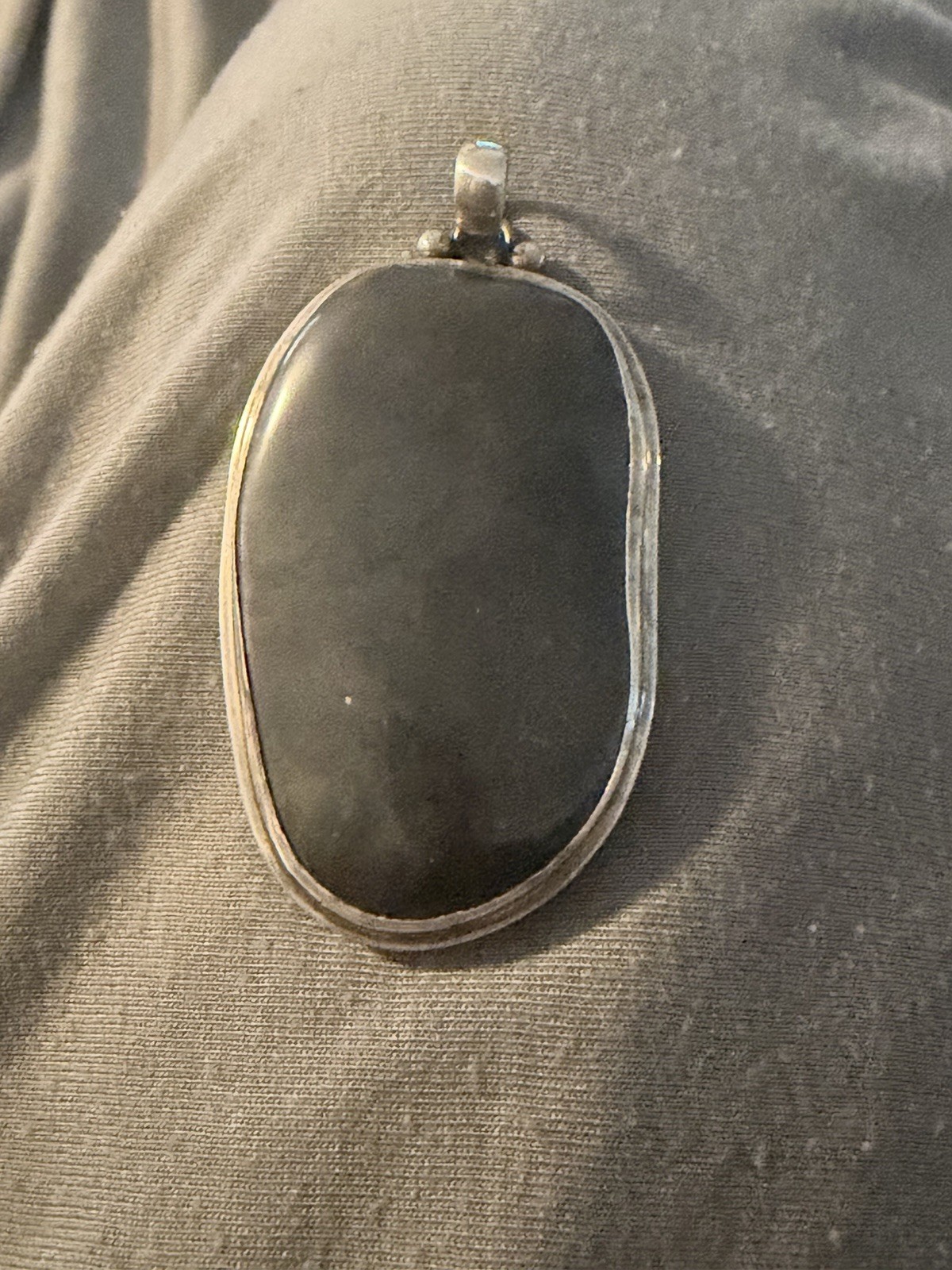 Vintage Hematite Gemstone 925 Sterling Silver Handmade Pendant Jewelry 52 G