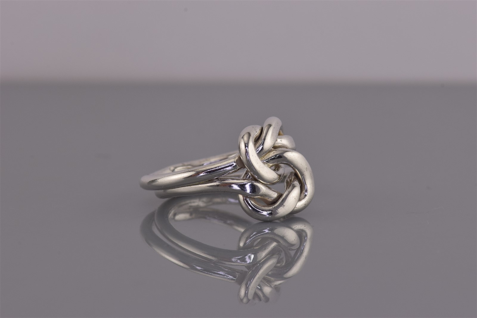Sterling Silver 13mm Interlocking Double Love Knot Solid Band Ring 925 Sz: 6