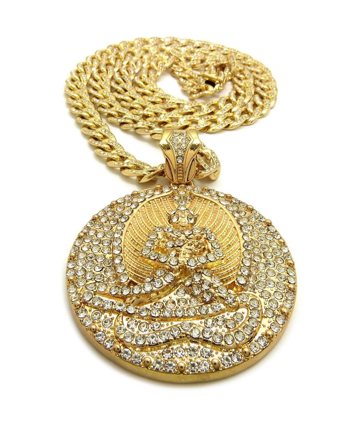 2PAC EUPHANASIA PENDANT 30″ DIMOND CUBAN LINK CHAIN NECKLACE GOLDTUPAC CZ