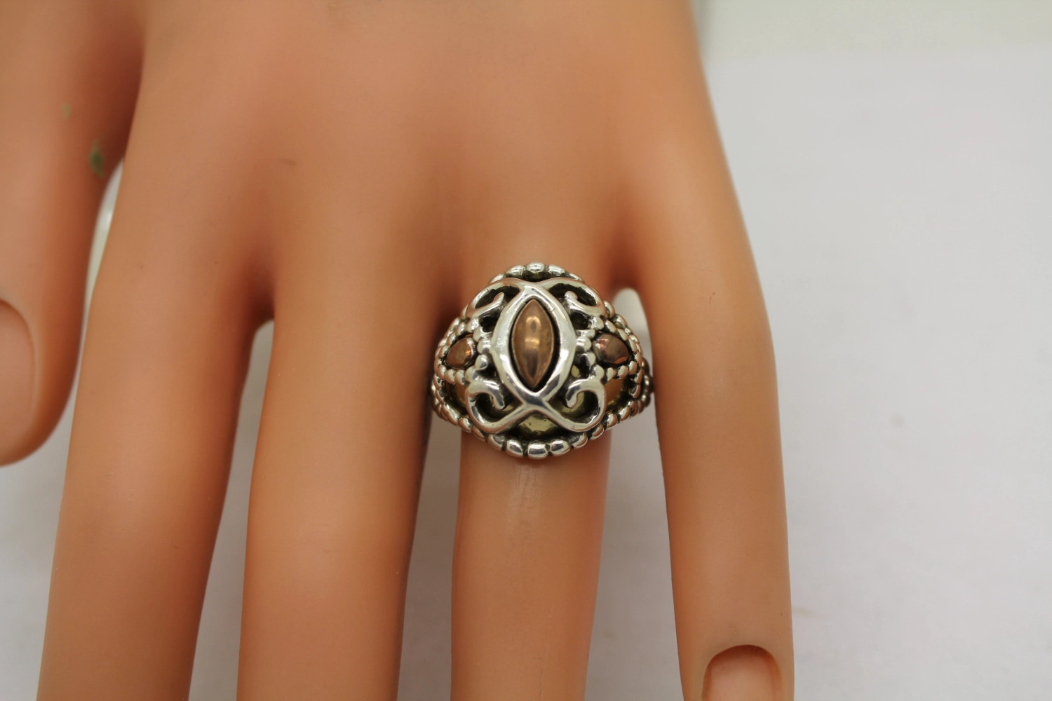 CAROLYN POLLACK .925 S.S. MIXED METAL OPULENCE ring size 8 #