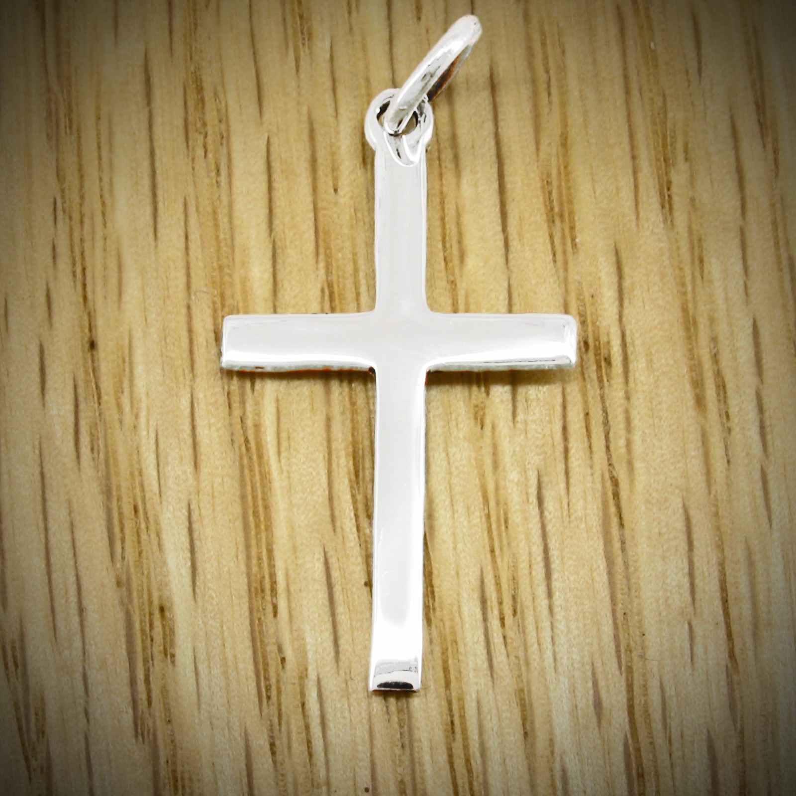 Cross Pendant Plain & Simple – SOLID 925 Sterling Silver – Use your CHAIN!