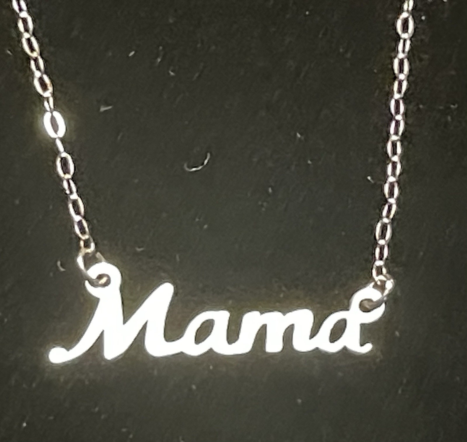 92.5 Sterling Silver Mama Necklace for Women
