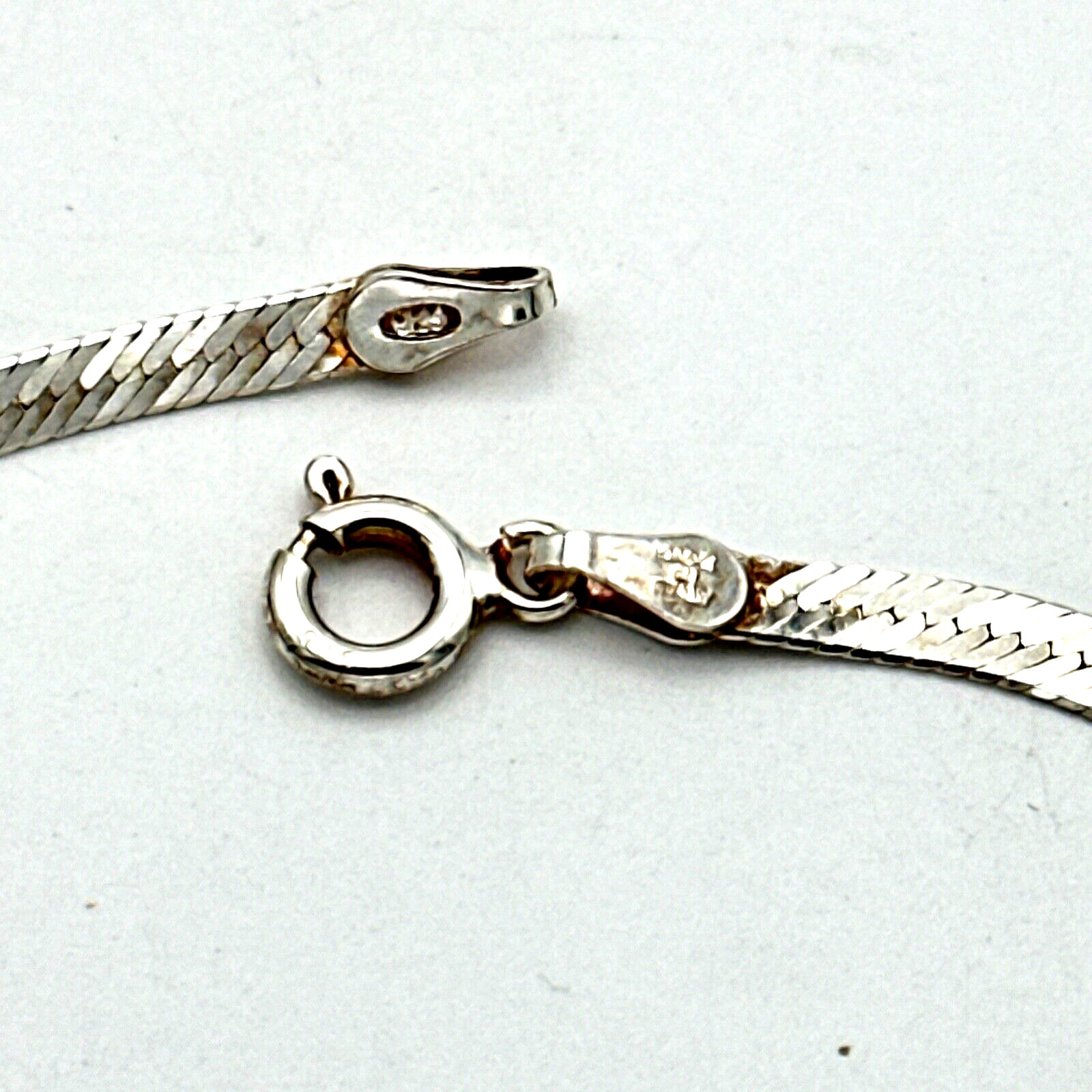 STERLING SILVER bracelet 3mm herringbone chain – 7″ made in Italy 2 grams PT