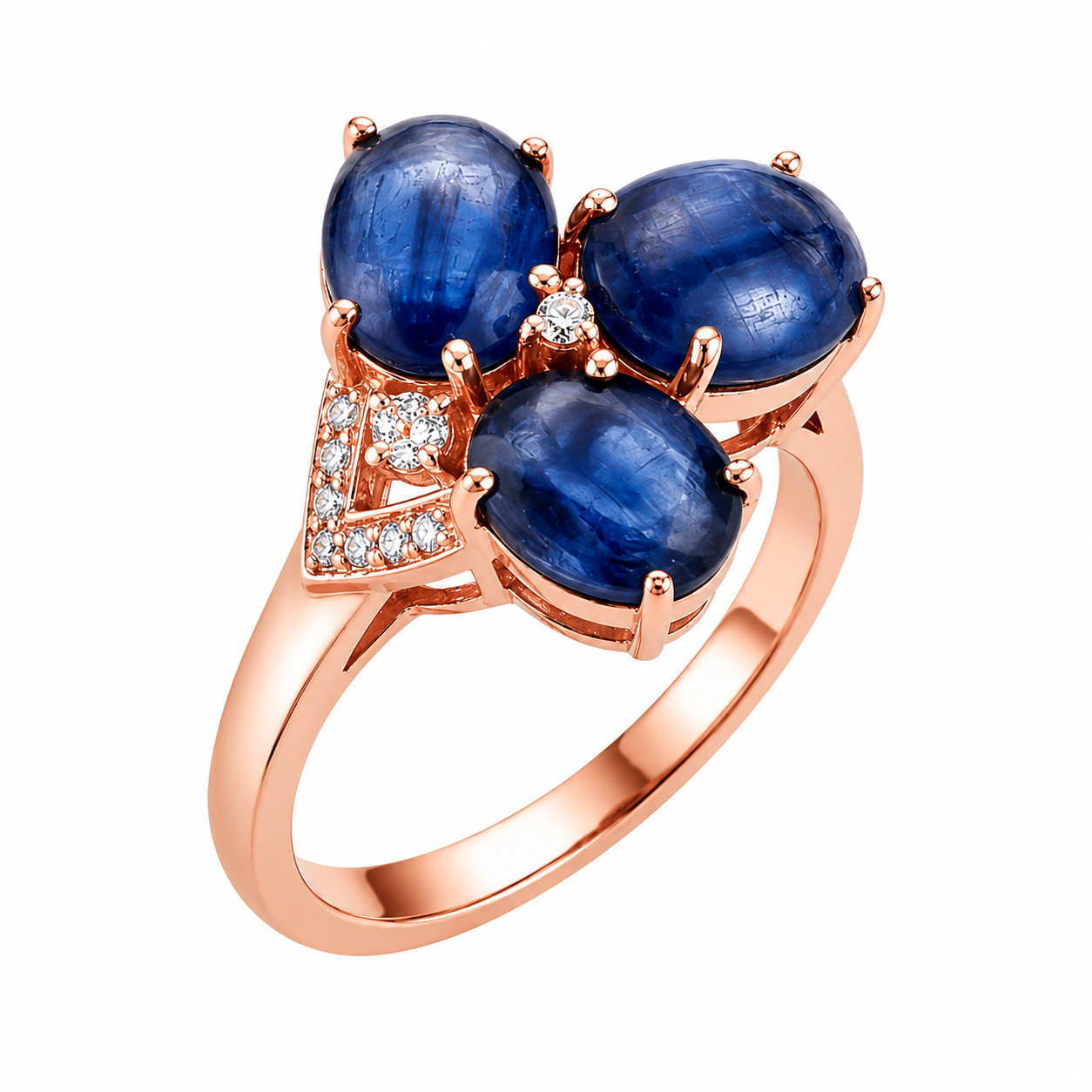 Handmade Gemstone Cocktail Ring Natural Blue Kyanite Ring 925 Sterling Silver