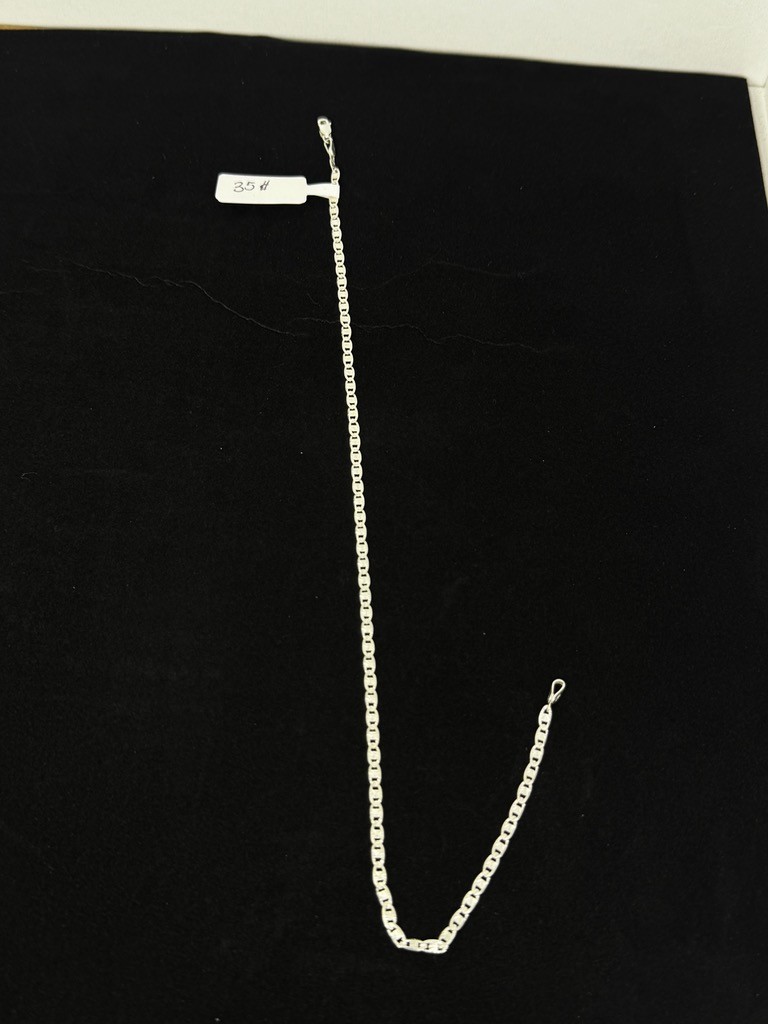Sterling Silver Mariner Link brazalet 12 Inch 2.6mm Diamond Cut 2.7g