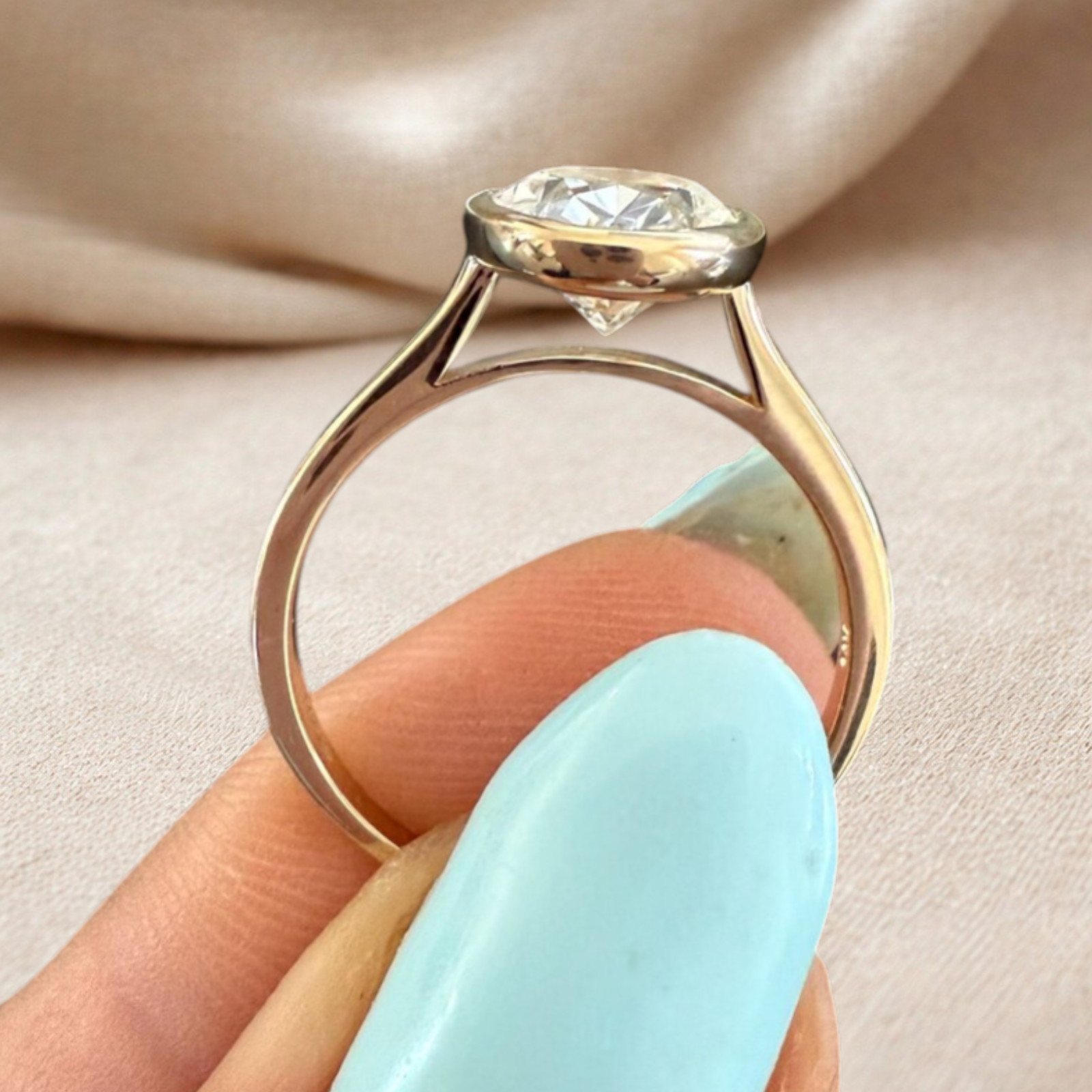 Diamond Wedding Ring IGI Certified Lab Created 5.00 Ct Oval Cut 14k Yellow Gold