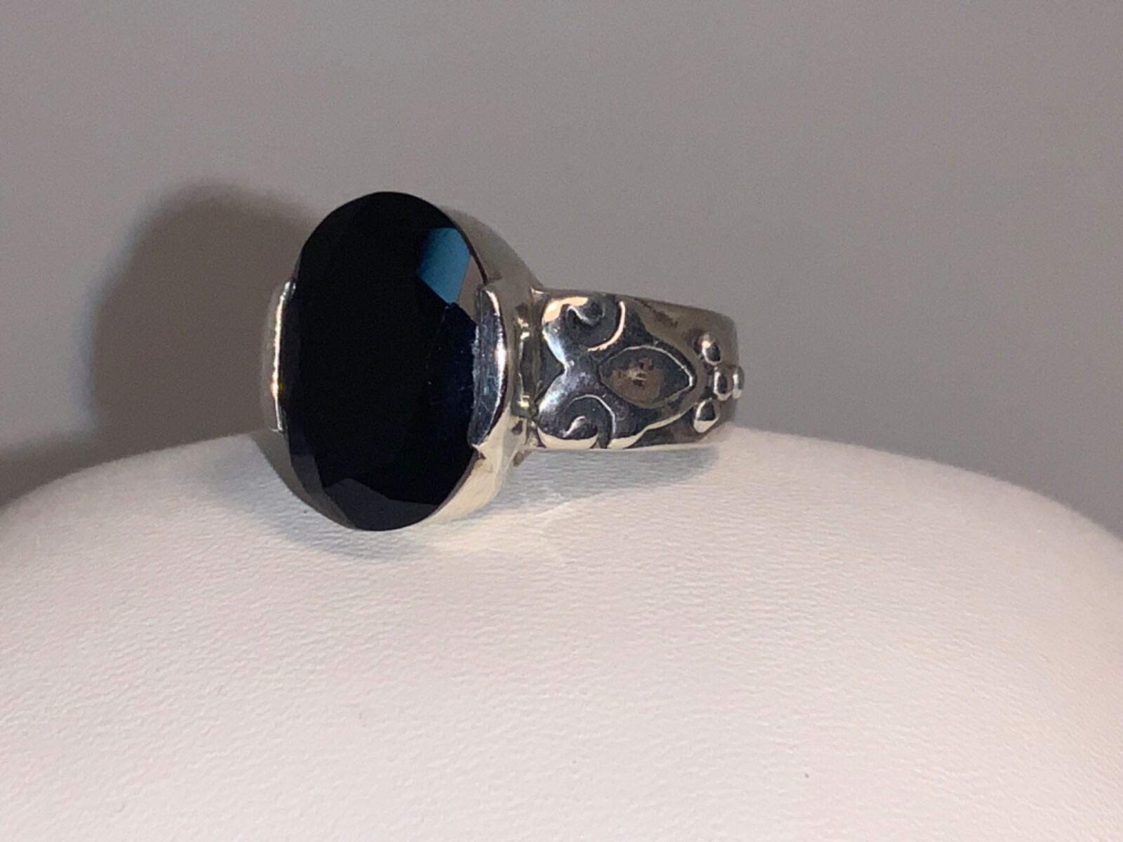 🌸Silpada 925 Sterling Silver R1410 Faceted Black Onyx Ring Size 8 (R44) 🌸