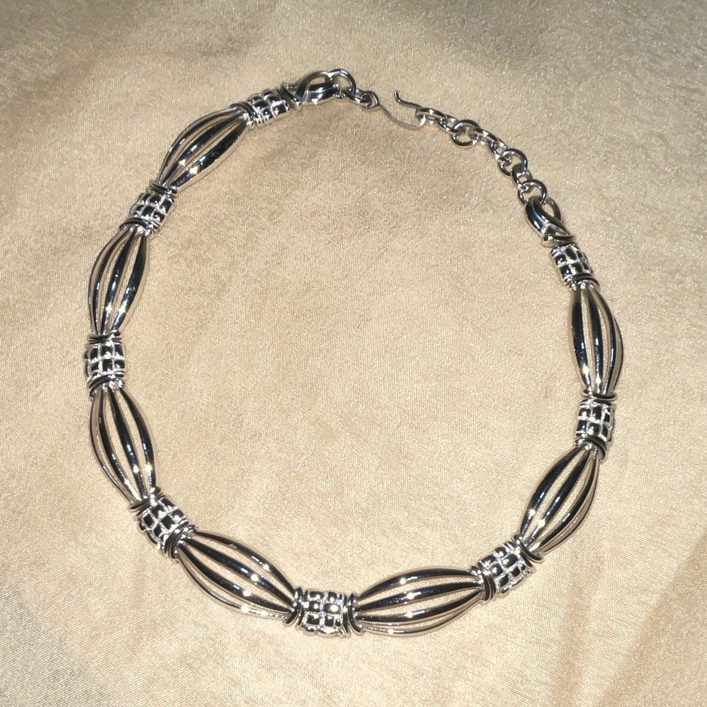 Money Silver Metal Adjustable Chain Link Bracelet with Hook Clasp Closure