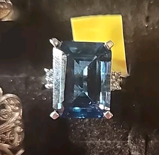 Ring SS 925 With Blue Stone Size 7