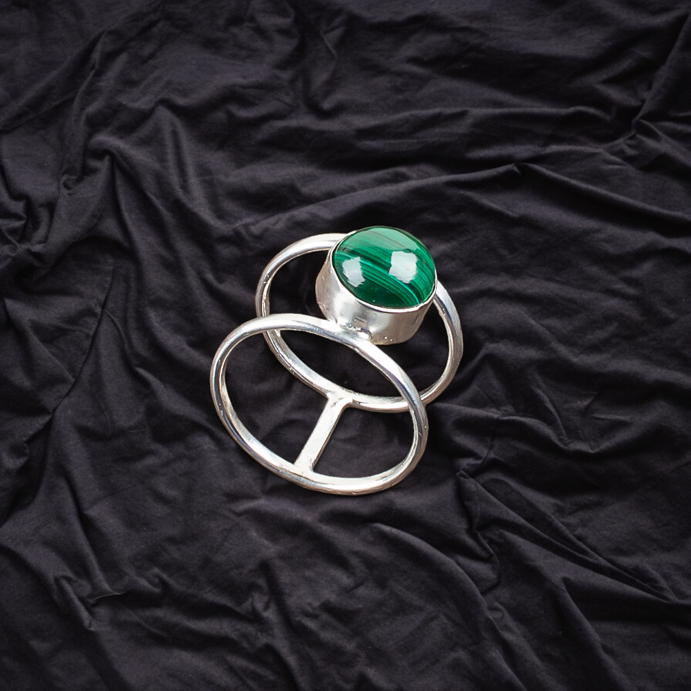 Malachite Gemstone 925 Sterling Silver Ring Handmade Jewelry Ring For Gift