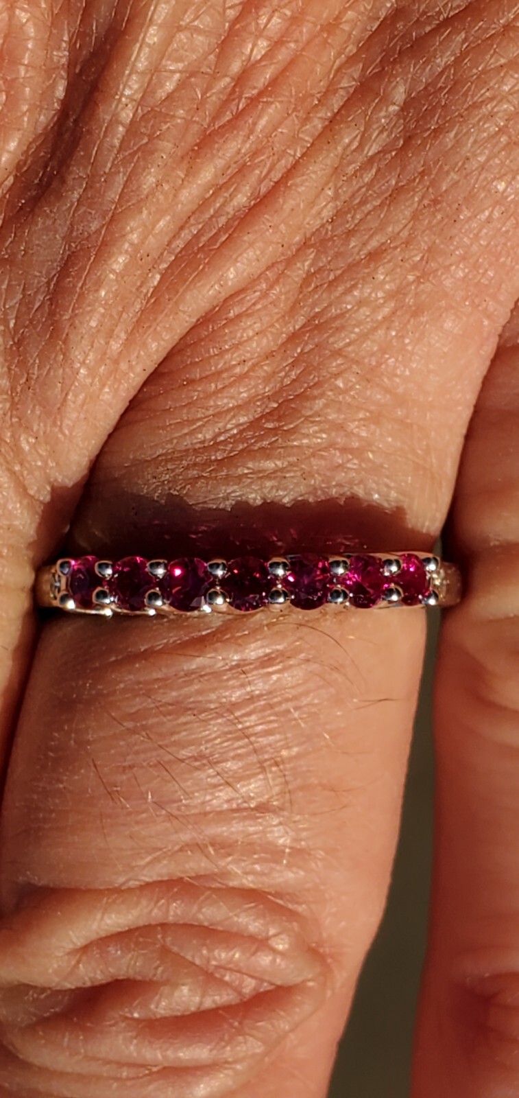 Ruby Labcreated Round Cut And Diamond Ring 10kt Solid White Gold