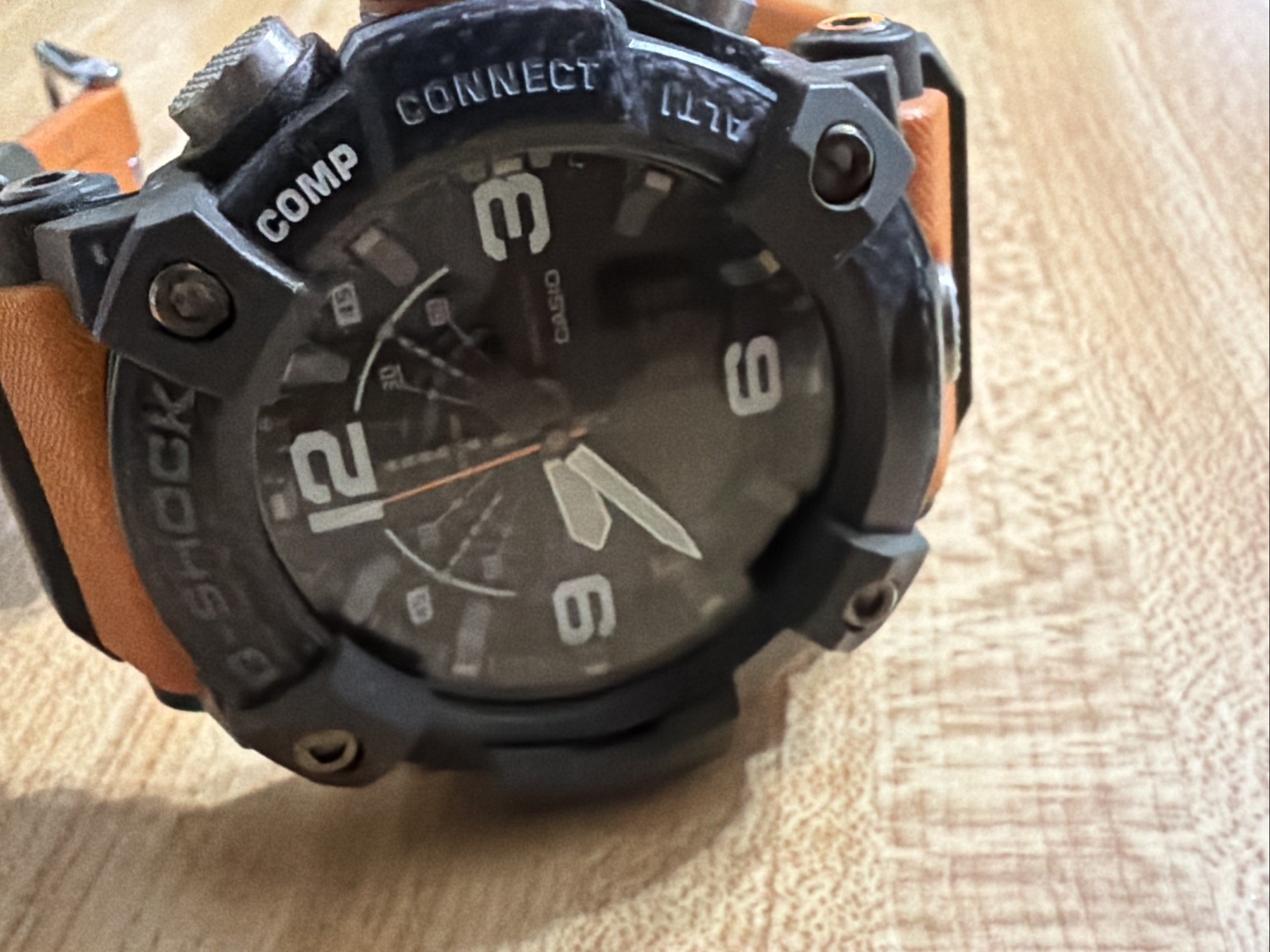 G-SHOCK MUDMASTER 55mm Carbon Case Orange Resin Strap Men’s Watch – (GGB100-1A9)